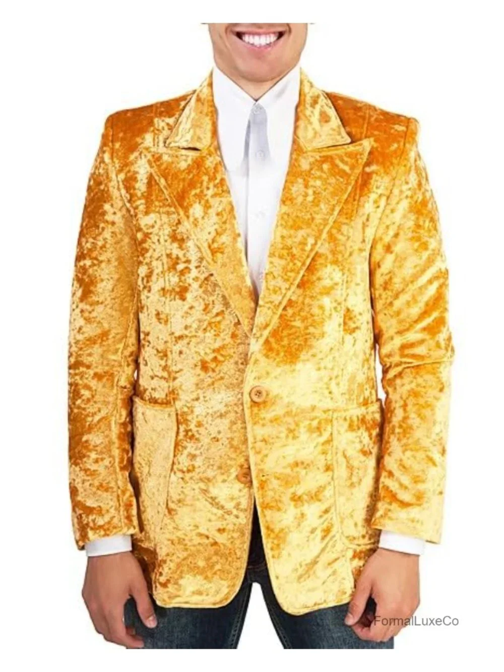 Vintage 70s Velvet Slim Fit Blazer Jacket for Weddings & Parties